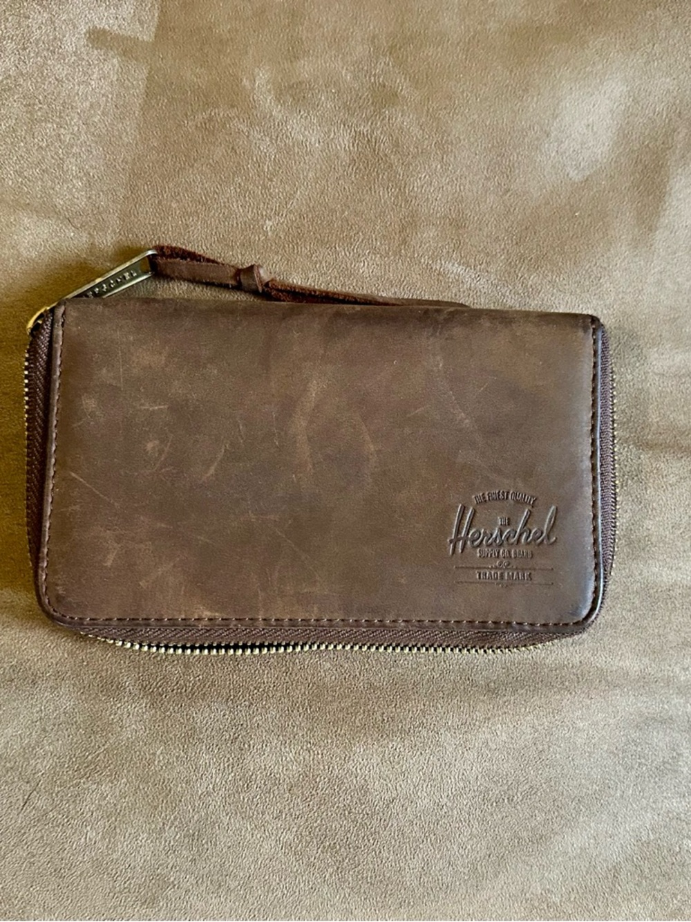 Herschel Supply Company Brown Leather Zip Wallet